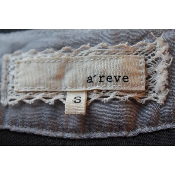 a’reve Gray Short Sleeve V-Neck Layered Hem Dress Women’s Size S - Picture 3 of 7